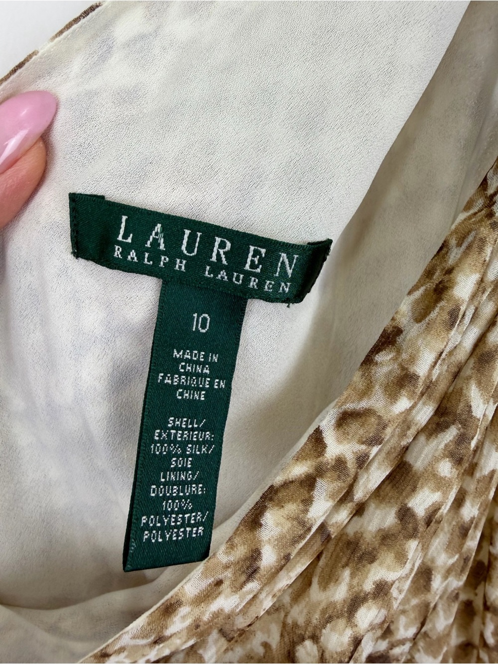 Lauren Ralph Lauren Snake Print One Shoulder Silk Dress NWT Size 10 - Picture 6 of 10
